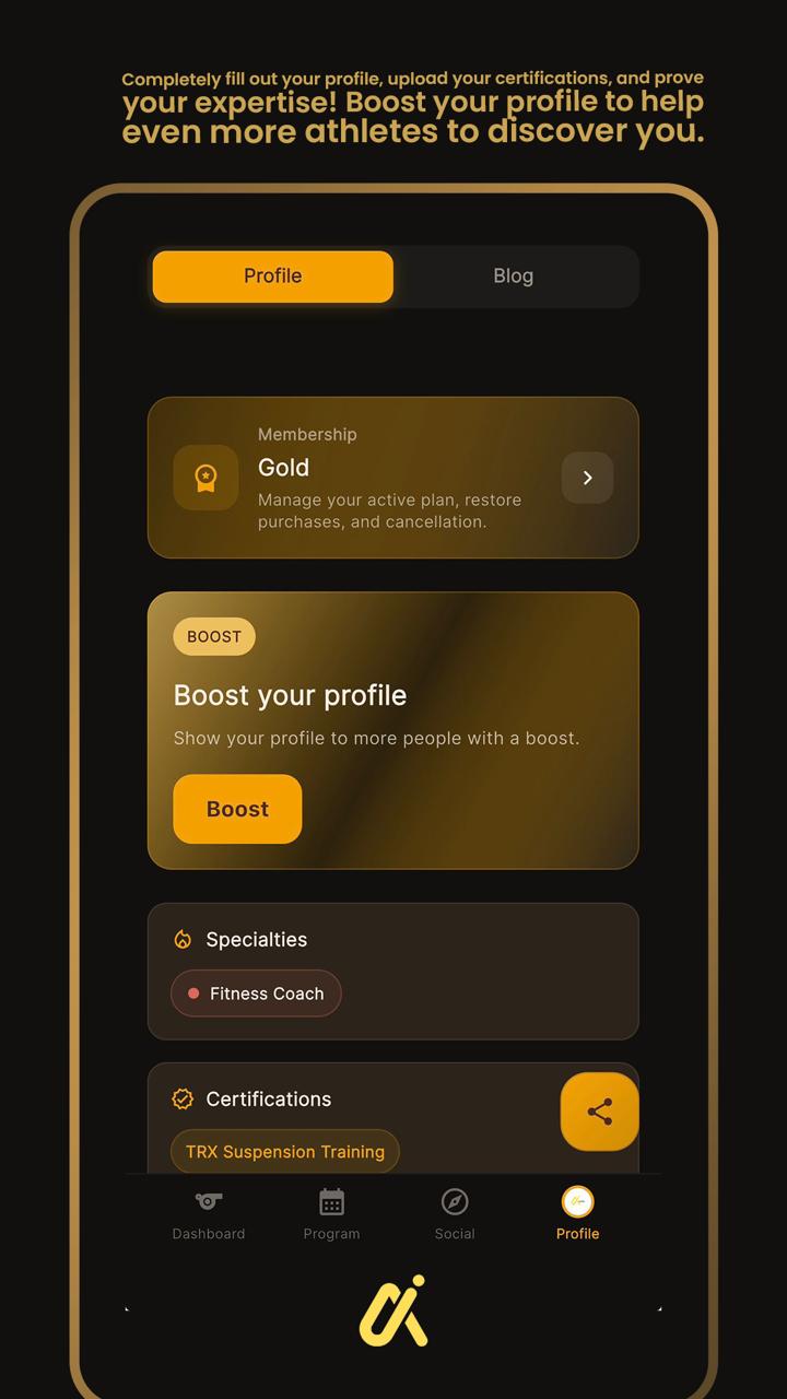 Social messages screen